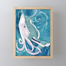 Squid and the whale Framed Mini Art Print