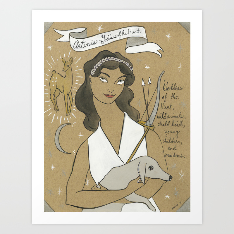 Artemis Greek Goddess Art Print By Amandalaurelatkins Society6