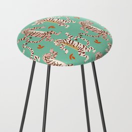 Chinese new Year of the dancing tiger - pale blue mint Counter Stool