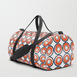 Retro Modern Pop Art Circles Red White And Blue Duffle Bag