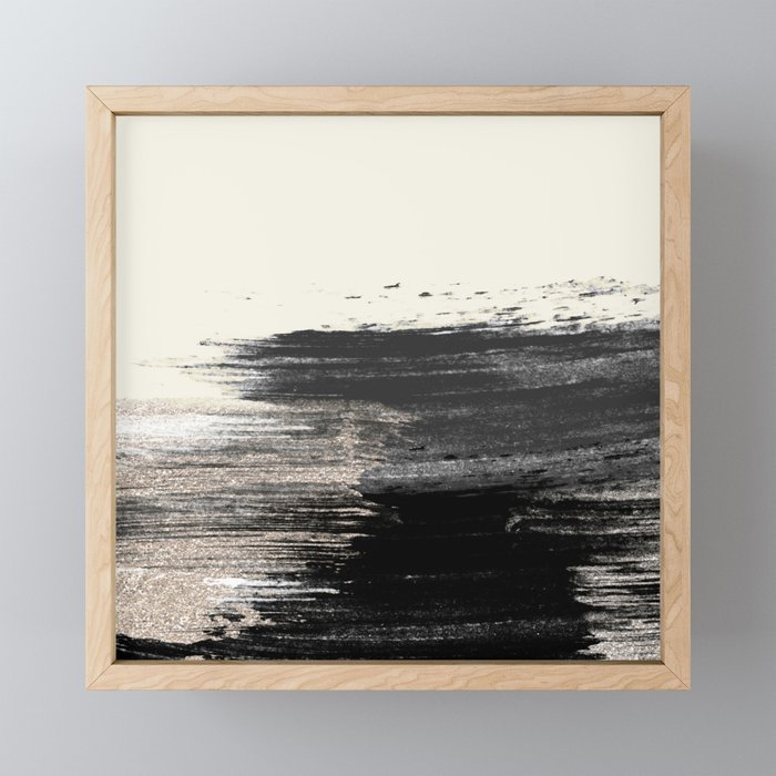 Artistic Ivory Black Gold Glitter Paint Brushstrokes Framed Mini Art Print By Pink Water Society6 Buy distinct custom ivory shimmer paper sheets at alibaba.com for varied uses. society6