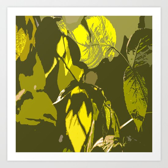 Autumn leaves bathing in sunlight Art Print