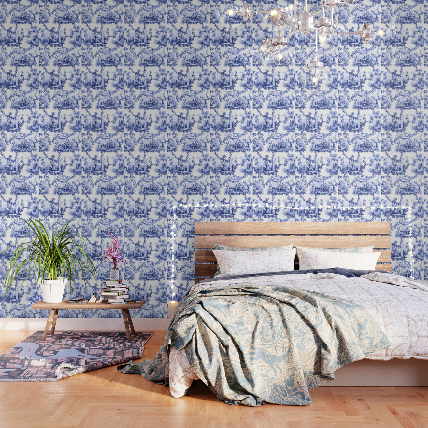 Blue Chinoiserie Toile Wallpaper By Thechinoiseriepavillion Society6