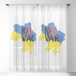 Ukraine No War Sheer Curtain