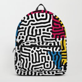 Instable Equilibrium Abstract Primitivism Art Pattern by Emmanuel Signorino Backpack