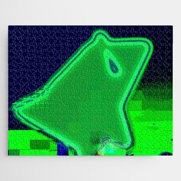 Proffer Ruminatively 3d cubes gradient, many dots, atomic, extruded, colorful dots, unclear and windy lime and navy shapes hovering over  slope Jigsaw Puzzle