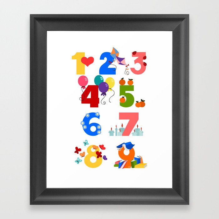 numbers Framed Art Print