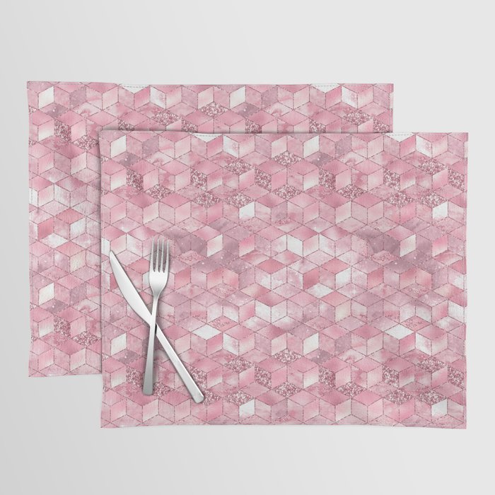 Luxury Pink Geometric Pattern Placemat