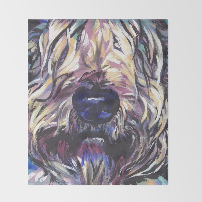 Wheaten Terrier Fun Dog Portrait Bright Colorful Pop Art Painting