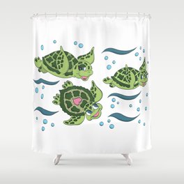  Happy Turtles  Shower Curtain