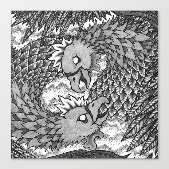 Cockfight Canvas Print