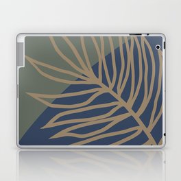 Palm leave blue green design minimal modern Laptop Skin