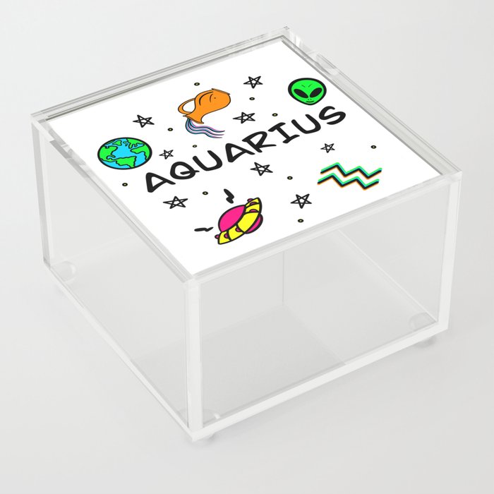 Aquarius Doodles Acrylic Box