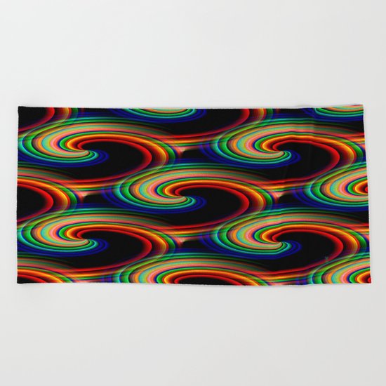 Swirling waves of colors... Beach Towel