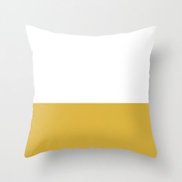 Mustard Yellow and White Solid Color Block Throw Pillow