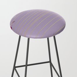 Pastel Watercolor Floral with Metallic Stripes Bar Stool