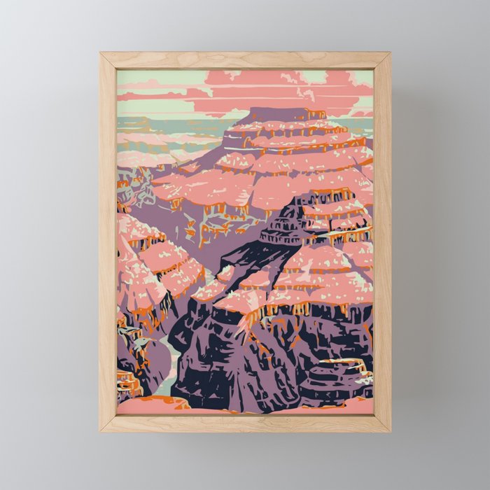 Grand Canyon Travel Poster Framed Mini Art Print
