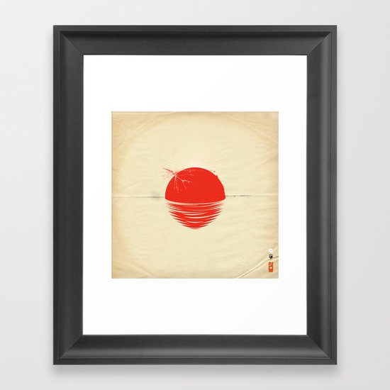 Japan relief poster/all proceeds will go to "Peace Winds" Framed Art Print