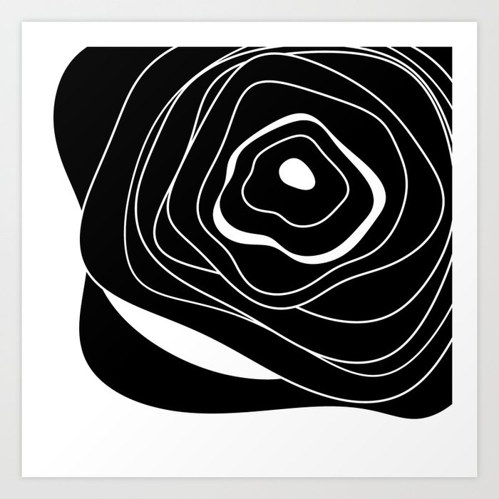 Black And White Abstract Flower Art Print By Palitraart Society6
