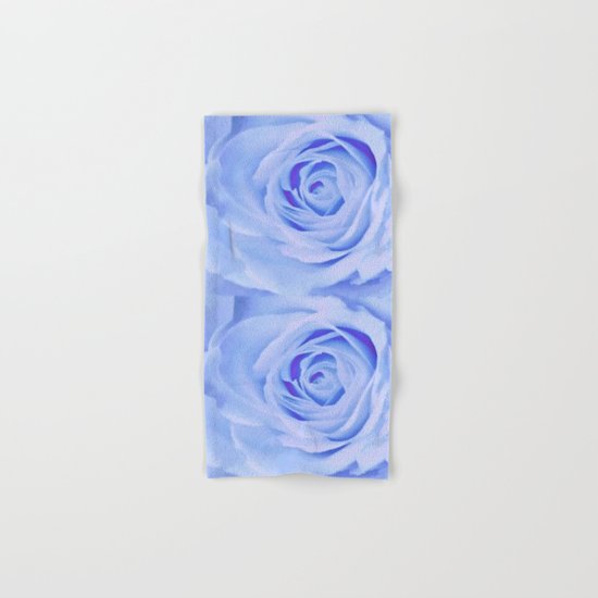 Blue Watercolor Rose Hand & Bath Towel