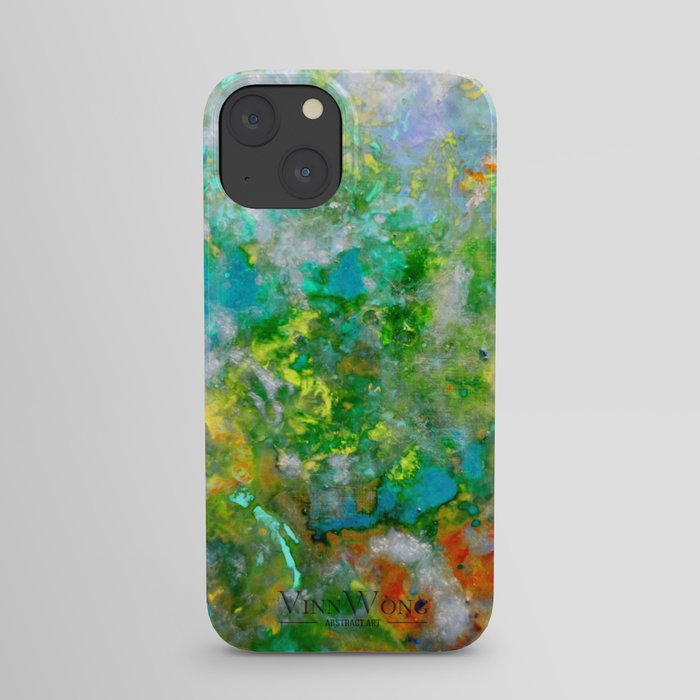 Abstract Art in Color Symphony Green iPhone Case