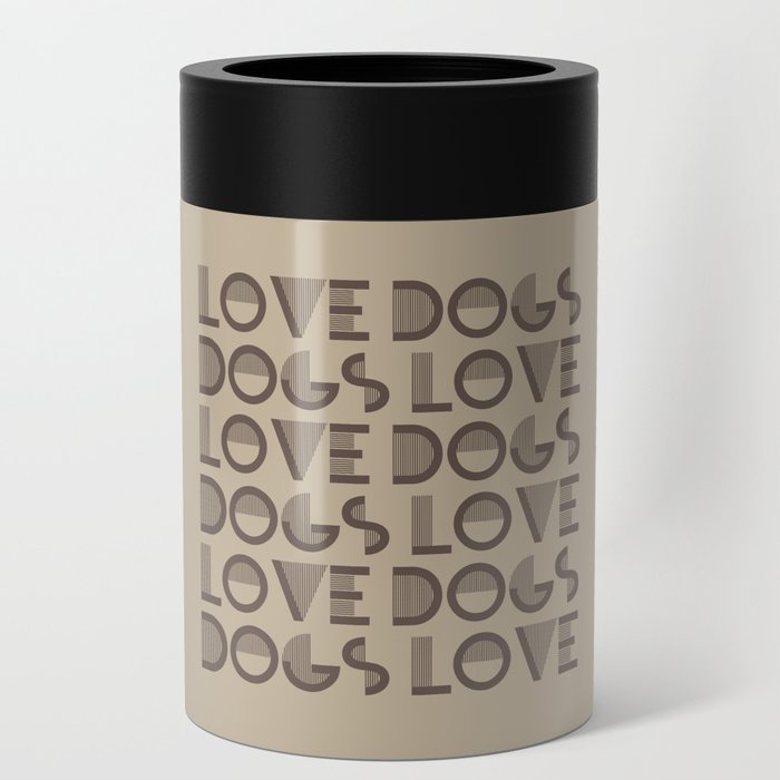 Love Dogs Beige warm neutral colors modern abstract illustration  Can Cooler