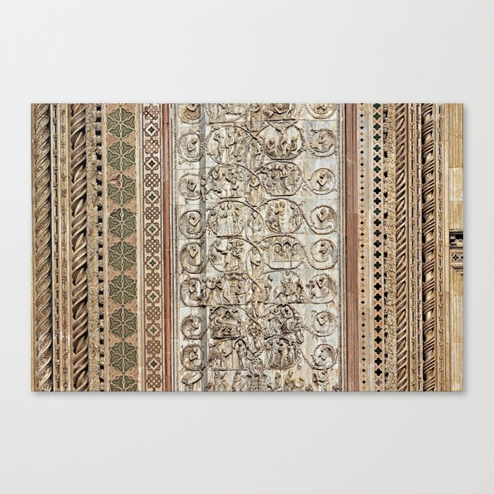 Orvieto Cathedral Facade Reliefs Mosaics Canvas Print