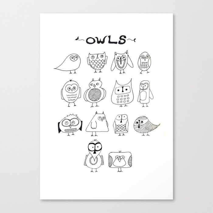 Cute Little Owls Canvas Print