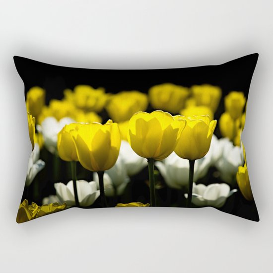 Tulips Yellow And White Rectangular Pillow