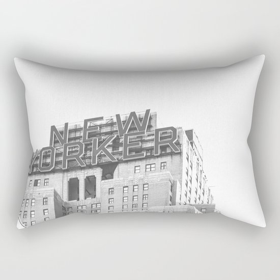 New Yorker Sign - NYC Black and White Rectangular Pillow