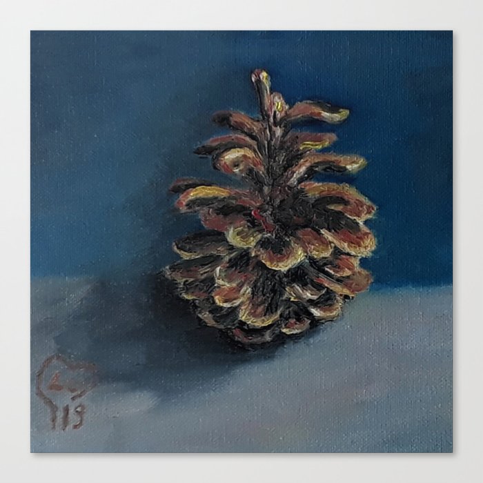 Pine Cone, Oil painting by Luna Smith Art, LuArt Gallery Canvas Print