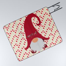Candy Cane Gnome Picnic Blanket
