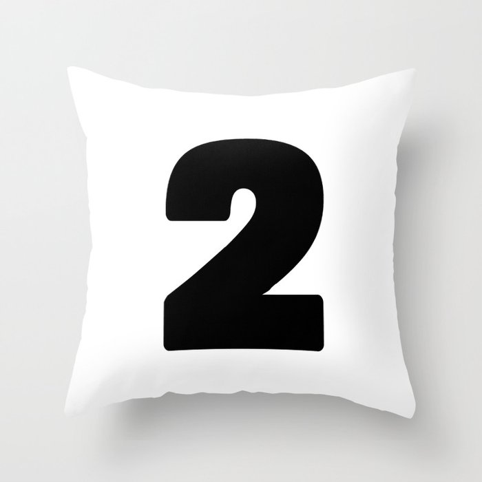 2 (Black & White Number) Throw Pillow