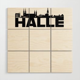 Halle Germany Skyline Gift Idea Wood Wall Art