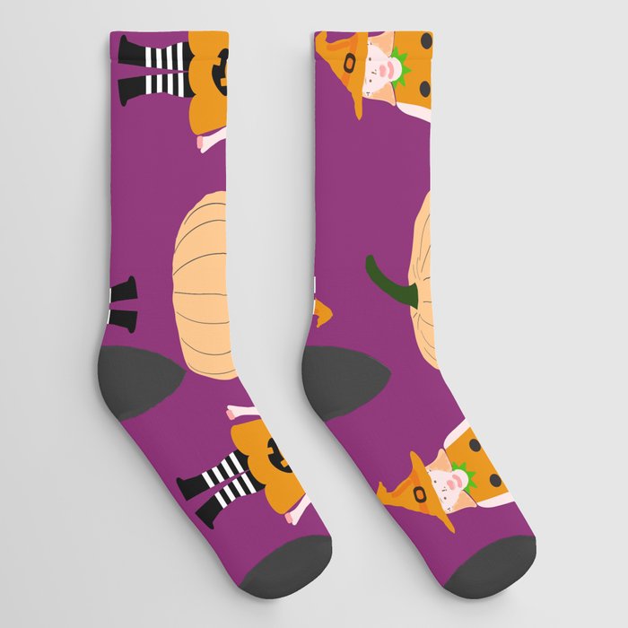 Halloween Pattern Background Socks