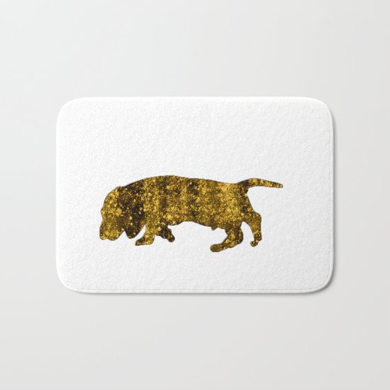 I LOVE my Dachshund 3 - Luxury glitter dog on white backround Bath Mat