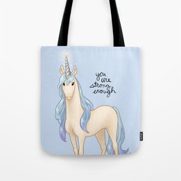 "You Are Strong Enough" Unicorn Tote Bag