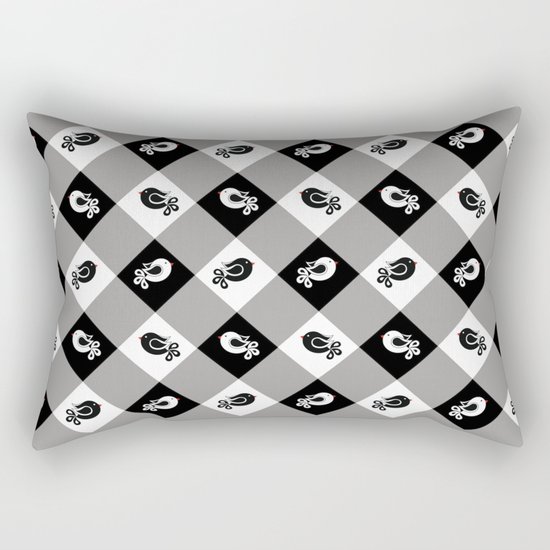 black and white birds 1 Rectangular Pillow