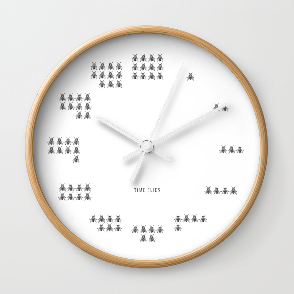 Time Flies Wall Clock By Ilovedoodle Society6