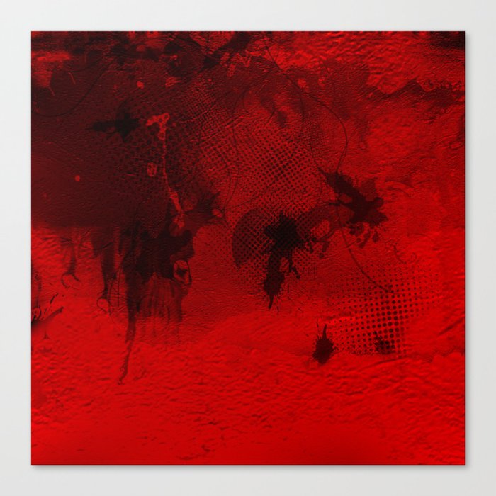 Modern Contemporary Red And Black Abstract Art Canvas Print By