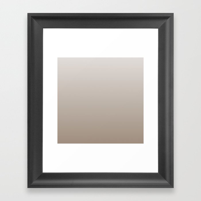 Dusty Road ombre color. Beige gray neutral color modern abstract pattern Framed Art Print