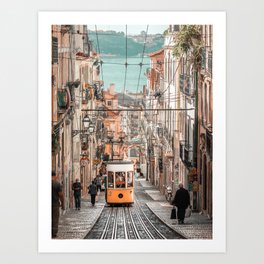 Lisbon Tram Portugal | Nostalgic Cable Car Lisboa Art Print