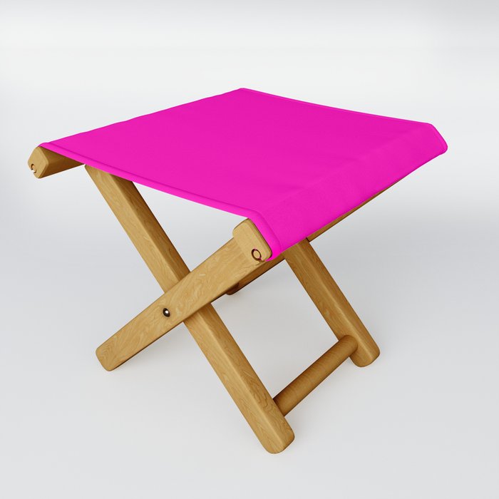 The Future Is Bright Pink Solid Color Hot Pink Folding Stool