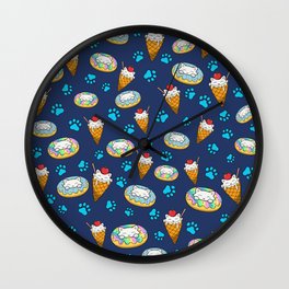 Cats and desserts pattern Wall Clock | Dessert, Desserts, Cherry, Donuts, Doughnuts, Icecream, Drawing, Cute, Candy, Donut 