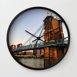 roebling suspension bridge Wall Clock