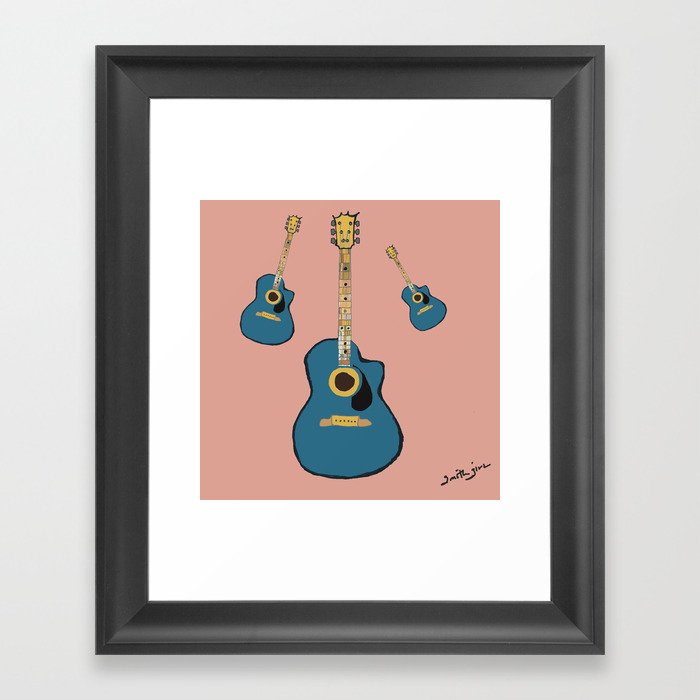 Blue Guitars Framed Art Print