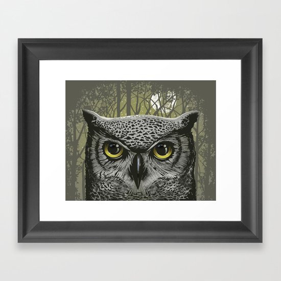 Moon Owl Framed Art Print