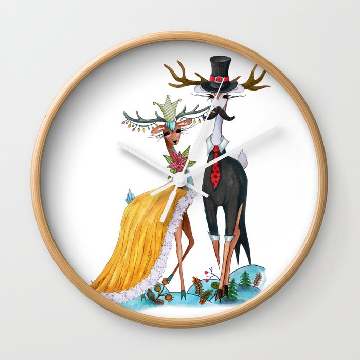 Fashion Christmas Deer 10 Wall Clock