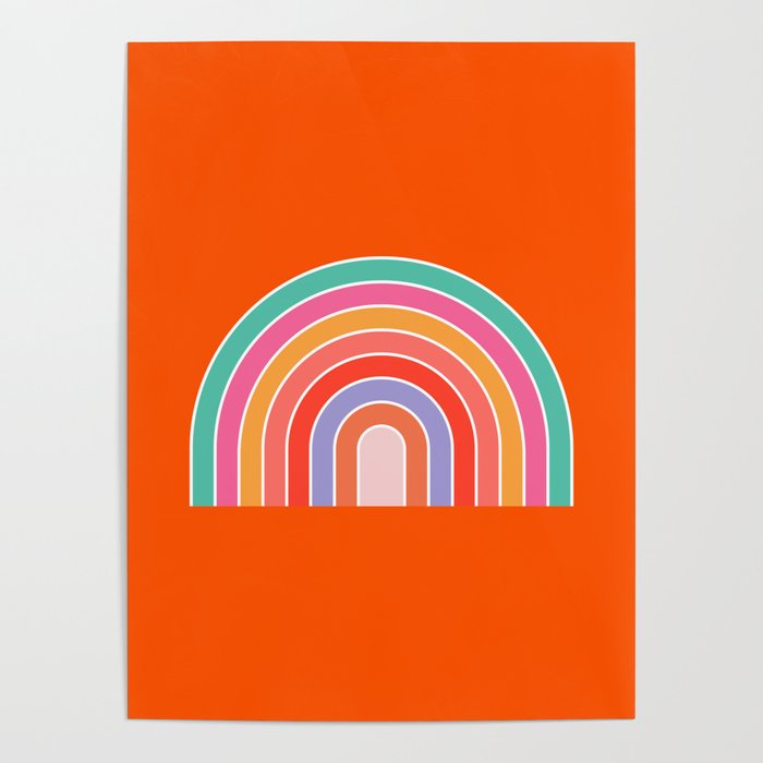 Rainbow Retro Art Orange Poster by Daily Regina Designs Society6