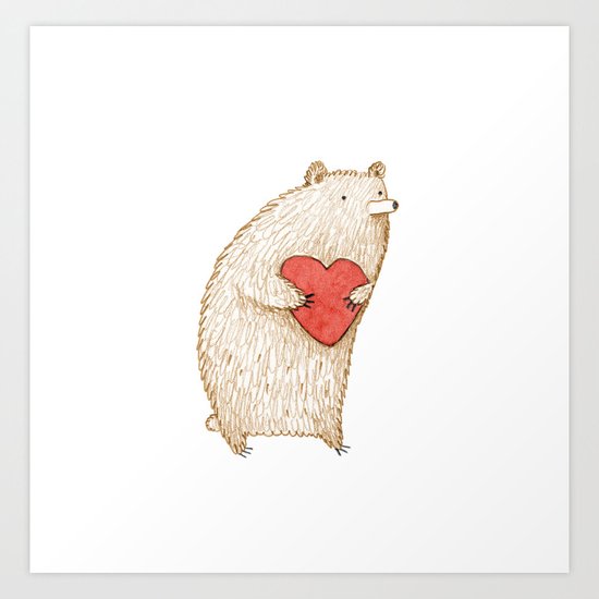 Bear with Heart Art Print
